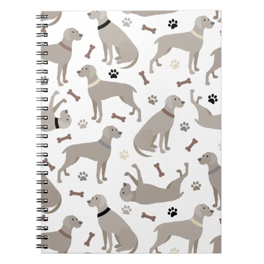 Weimaraner-Knochen und Paws-Notebook Notizblock (Vorderseite)