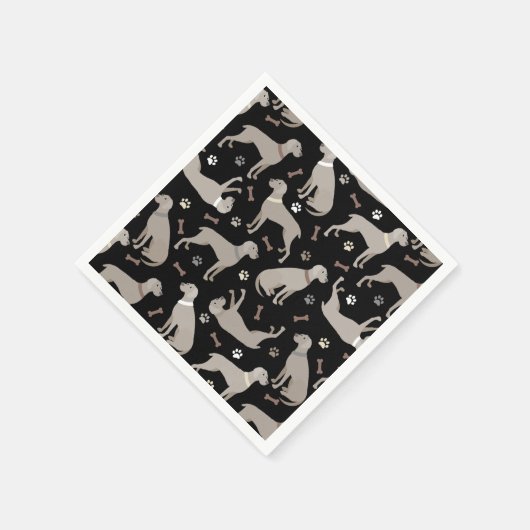 Weimaraner Knochen und Paws Serviette (Ecke)