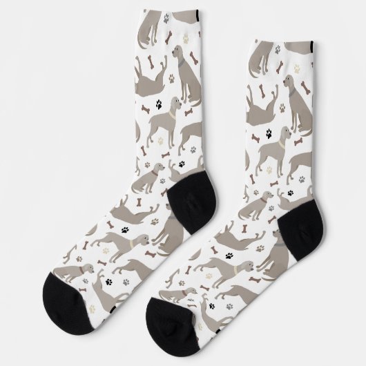 Weimaraner Knochen und Paws Socken (Linkes Detail)