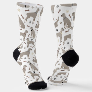 Weimaraner Knochen und Paws Socken