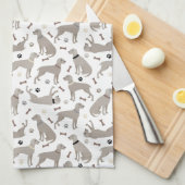 Weimaraner Knochen und Paws Weiß Geschirrtuch (Viertel Falte)