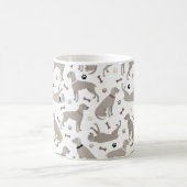 Weimaraner Knochen und Paws Weiß Kaffeetasse (Mittel)