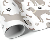 Weimaraner Knochen und Paws Weißpapier Geschenkpapier (Rolleneckpunkt)