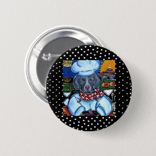 Weimaraner Koch Button (Vorne & Hinten)