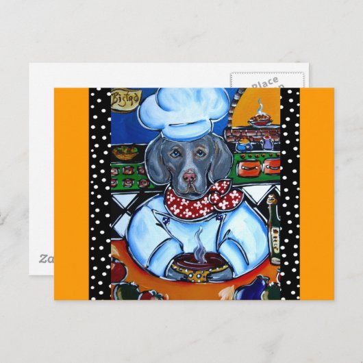 Weimaraner Koch Postkarte (Vorne/Hinten)