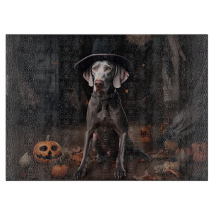 Weimaraner Kürbisse Halloween Gruselig Schneidebrett
