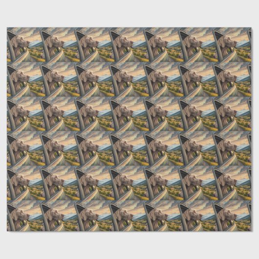 Weimaraner-Landschaft Geschenkpapier (Flach)