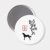 Weimaraner lang beschichtet magnet (Vorderseite/Rückseite)