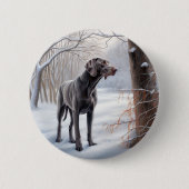 Weimaraner lassen es Schnee Weihnachten Button (Vorderseite)