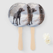 Weimaraner lassen es Schnee Weihnachten Fächer (Vorne und Hinten)