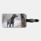 Weimaraner lassen es Schnee Weihnachten Gepäckanhänger (Rückseite horizontal)