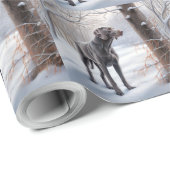 Weimaraner lassen es Schnee Weihnachten Geschenkpapier (Rolleneckpunkt)