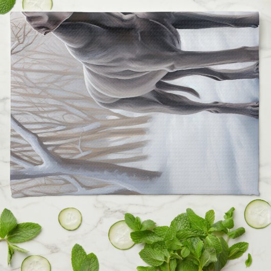 Weimaraner lassen es Schnee Weihnachten Geschirrtuch (Gefaltet)