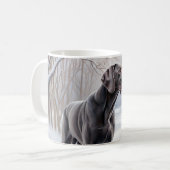 Weimaraner lassen es Schnee Weihnachten Kaffeetasse (Vorderseite Links)