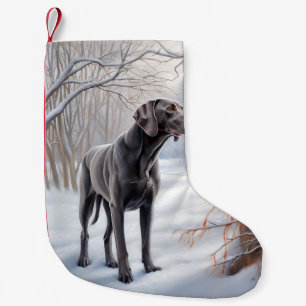 Weimaraner lassen es Schnee Weihnachten Kleiner Weihnachtsstrumpf