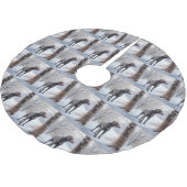 Weimaraner lassen es Schnee Weihnachten Polyester Weihnachtsbaumdecke (Schrägansicht)