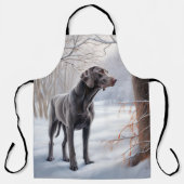 Weimaraner lassen es Schnee Weihnachten Schürze (Vorderseite)