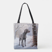 Weimaraner lassen es Schnee Weihnachten Tasche (Rückseite)