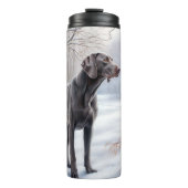 Weimaraner lassen es Schnee Weihnachten Thermosbecher (Vorderseite)