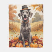 Weimaraner lässt Erntedank im Herbst Kunst Fleecedecke (Vorderseite)