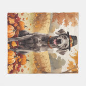 Weimaraner lässt Erntedank im Herbst Kunst Fleecedecke (Vorderseite (Horizontal))