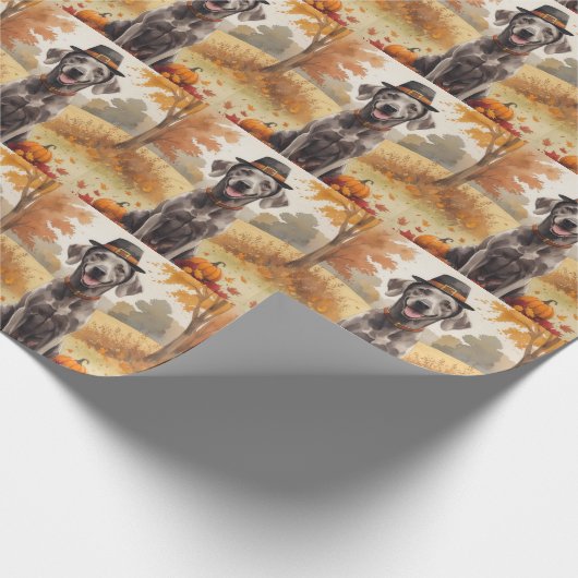 Weimaraner lässt Erntedank im Herbst Kunst Geschenkpapier (Ecke)