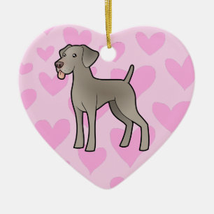 Weimaraner Liebe (addieren Sie Ihre eigene Keramik Ornament