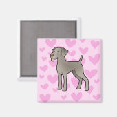 Weimaraner Liebe Magnet (Vorderseite/Rückseite)