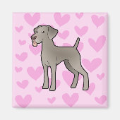 Weimaraner Liebe Magnet (Vorne)
