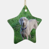 Weimaraner Liebhaber-Verzierung Keramik Ornament (Rechts)