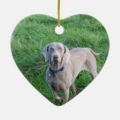 Weimaraner Liebhaber-Verzierung Keramikornament (Hinten)