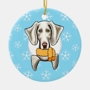 Weimaraner ließ es schneien keramik ornament
