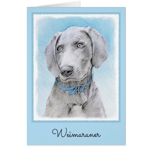 Weimaraner Malerei - Niedliche Original Hunde Kuns (Vorne)
