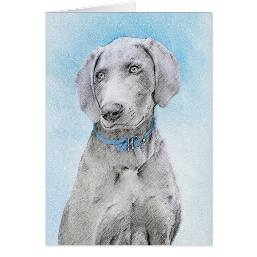 Weimaraner Malerei - Niedliche Original Hunde Kuns (Vorne)