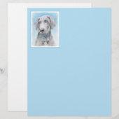 Weimaraner Malerei - Niedliche Original Hunde Kuns (Vorne/Hinten)
