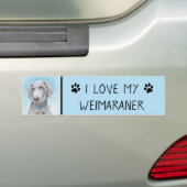 Weimaraner Malerei - Niedliche Original Hunde Kuns Autoaufkleber (Auf Auto)