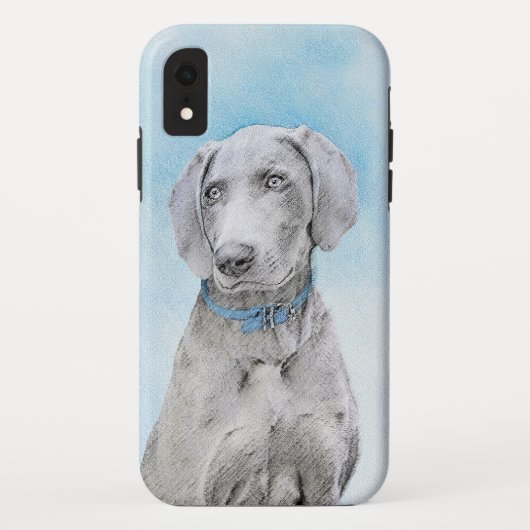 Weimaraner Malerei - Niedliche Original Hunde Kuns Case-Mate iPhone Hülle (Rückseite)