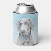 Weimaraner Malerei - Niedliche Original Hunde Kuns Dosenkühler (Kanne Rückseite)