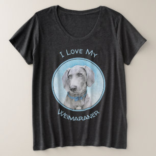 Weimaraner Malerei - Niedliche Original Hunde Kuns Große Größe T-Shirt