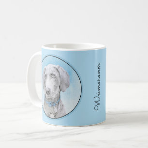 Weimaraner Malerei - Niedliche Original Hunde Kuns Kaffeetasse
