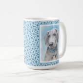 Weimaraner Malerei - Niedliche Original Hunde Kuns Kaffeetasse (VorderseiteRechts)