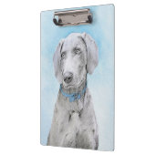Weimaraner Malerei - Niedliche Original Hunde Kuns Klemmbrett (Links)