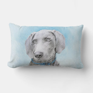Weimaraner Malerei - Niedliche Original Hunde Kuns Lendenkissen