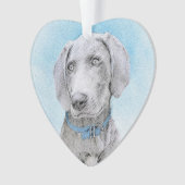 Weimaraner Malerei - Niedliche Original Hunde Kuns Ornament (Vorderseite)