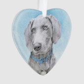 Weimaraner Malerei - Niedliche Original Hunde Kuns Ornament (Vorderseite)