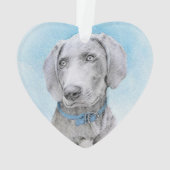 Weimaraner Malerei - Niedliche Original Hunde Kuns Ornament (Rückseite)