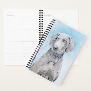 Weimaraner Malerei - Niedliche Original Hunde Kuns Planer