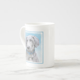 Weimaraner Malerei - Niedliche Original Hunde Kuns Porzellantasse