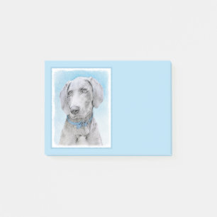 Weimaraner Malerei - Niedliche Original Hunde Kuns Post-it Klebezettel