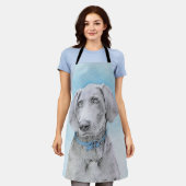 Weimaraner Malerei - Niedliche Original Hunde Kuns Schürze (Getragen)